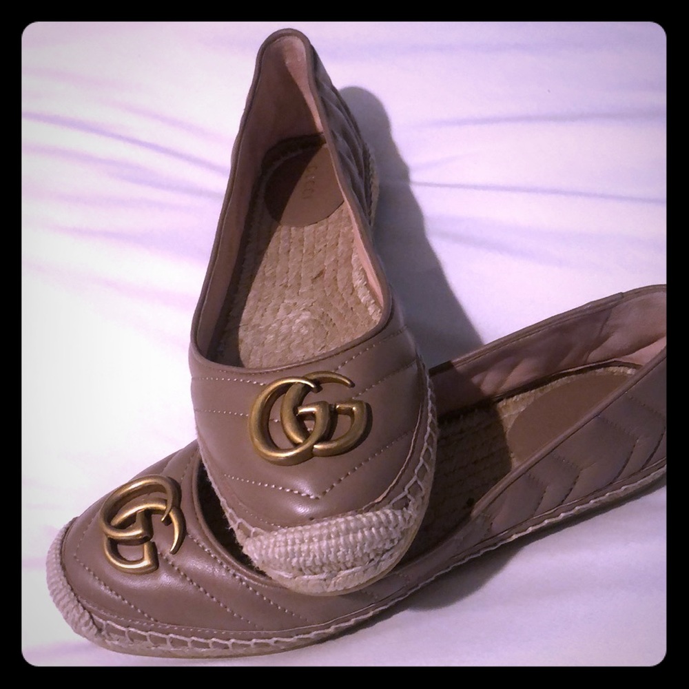 Leather espadrille with Double G